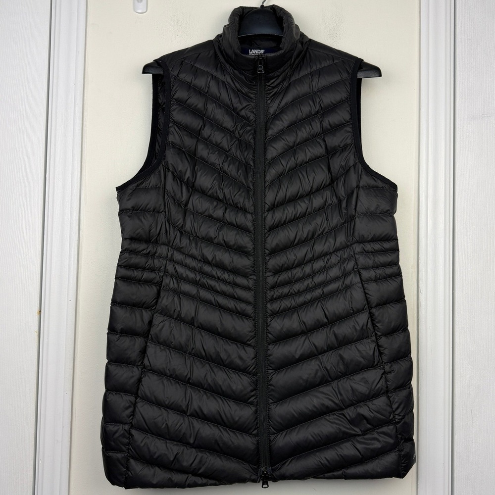 Lands End Womens Wanderweight Ultralight Packable LONG Down 800 Fill Puffer Vest - Picture 4 of 10